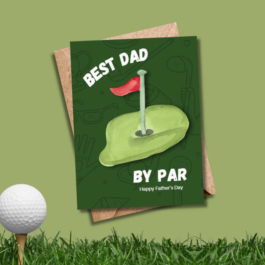 Best Dad By Par - Fathers Day Greeting Card