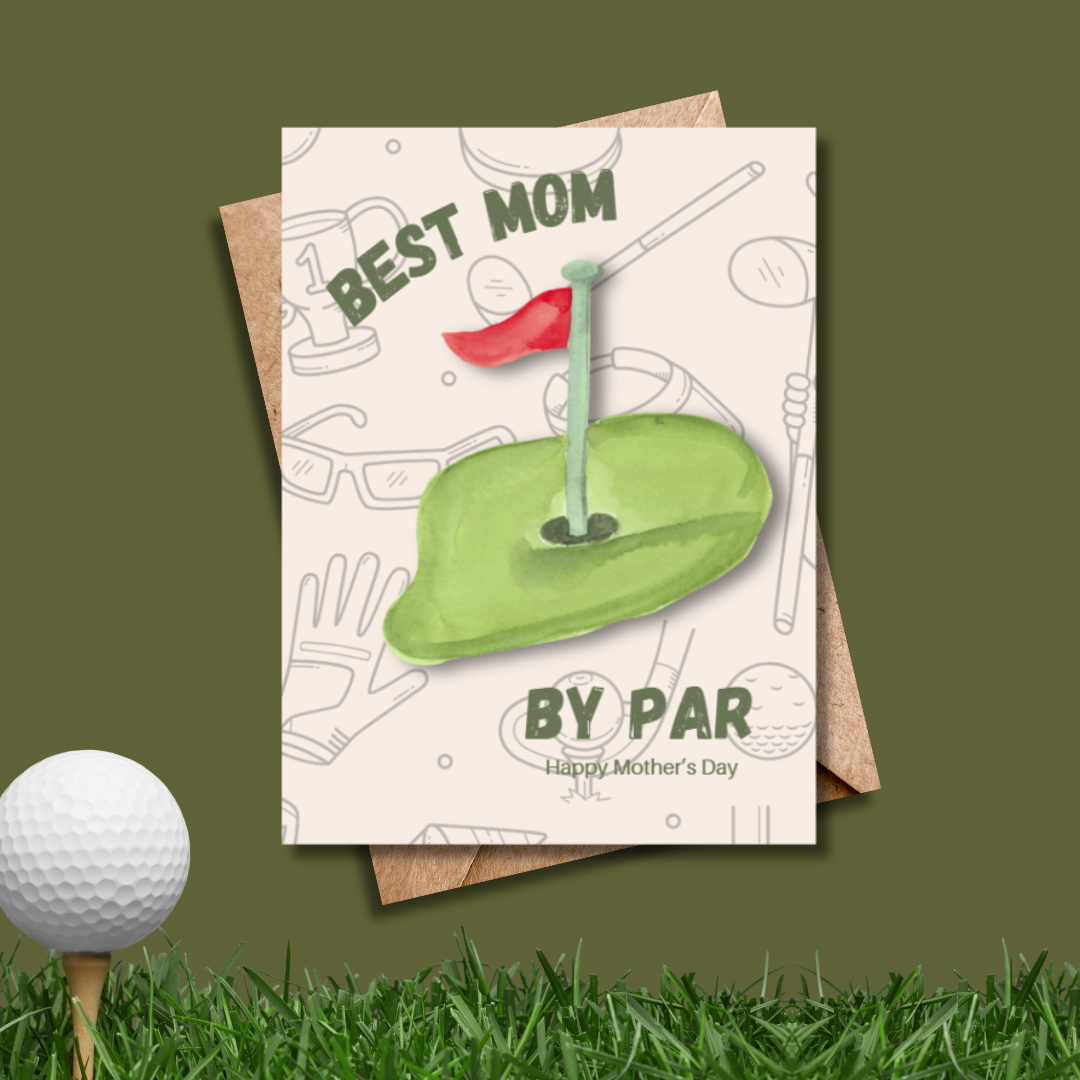 Best Mom by Par Mother's Day greeting card