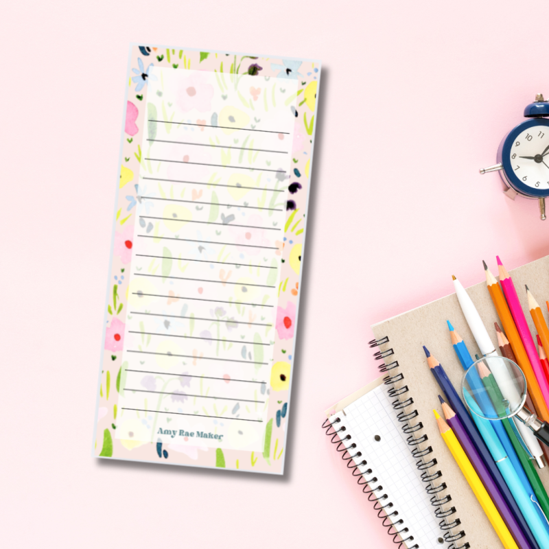 List Notepad Flower Garden